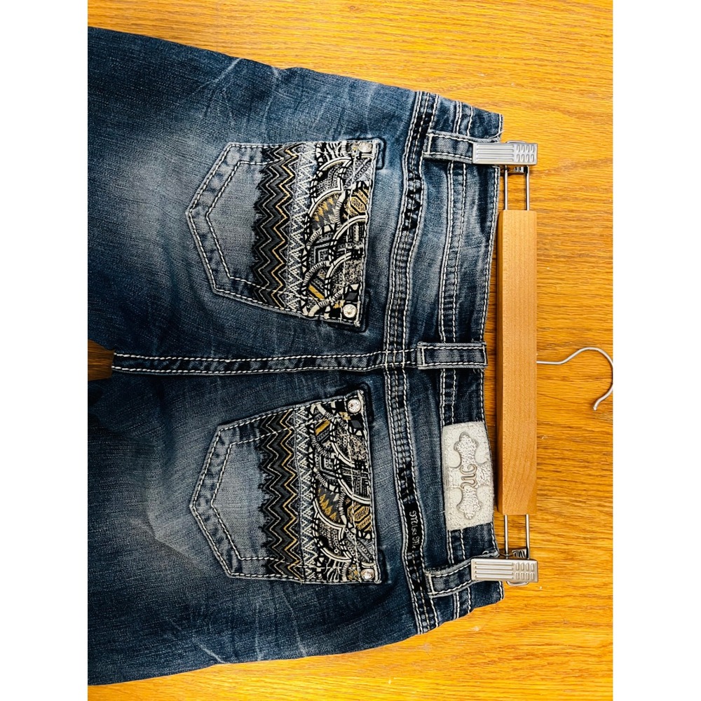 y2k 2000s Miss Me signature bootcut bedazzled embroidered festival western jeans - Picture 3 of 7